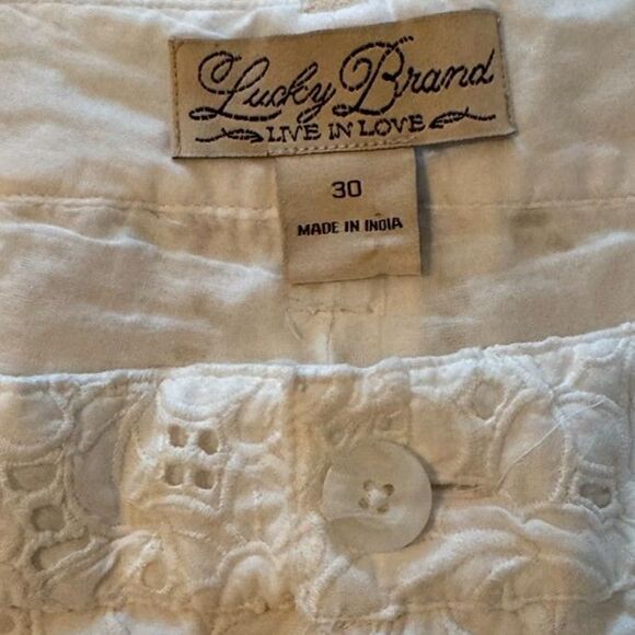 Lucky Brand | White Lace High Rise 100% Cotton Shorts Lined Size 30" New NWT - Picture 6 of 6